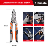 Cleste Patent cu Clichet  – Autoblocant, Taiere si Dezizolare Cabluri