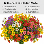 Set 12 buchete de flori artificiale (6 culori)