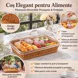 Cos de Servire Impletit cu Capac Transparent din Acril