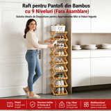 Raft Pliabil din Bambus cu 9 Niveluri – Organizare Inteligenta