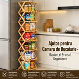 Raft Pliabil din Bambus cu 9 Niveluri – Organizare Inteligenta