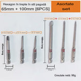 Set 6 Biti Hexagonali Tip Pagoda In Trepte