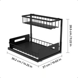 Organizator Sub Chiuveta cu Sertar Culisant 2 Niveluri