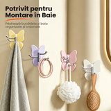 Set 4 Carlige Fluture Rotative – Organizare Inteligenta Fara Gaurire