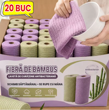 Rola cu 20 Lavete de Curatare Reutilizabile din Microfibra si Bambus 1 + 1 GRATIS