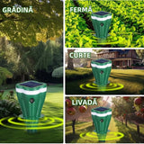 Dispozitiv Solar cu Ultrasunete și Vibrații pentru Alungarea Cârtițelor, Șerpilor și Rozătoarelor